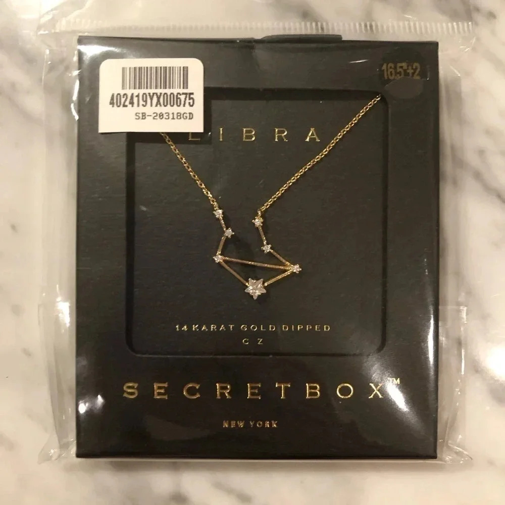 Libra gold necklace - Astrology Zodiac - Picture 3 of 4